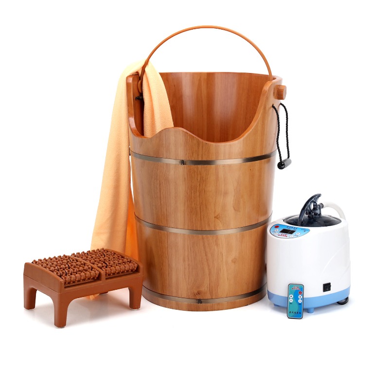 Home Spa Wellness - Oak Pedicure Thermal Bath Over-Calf Wooden