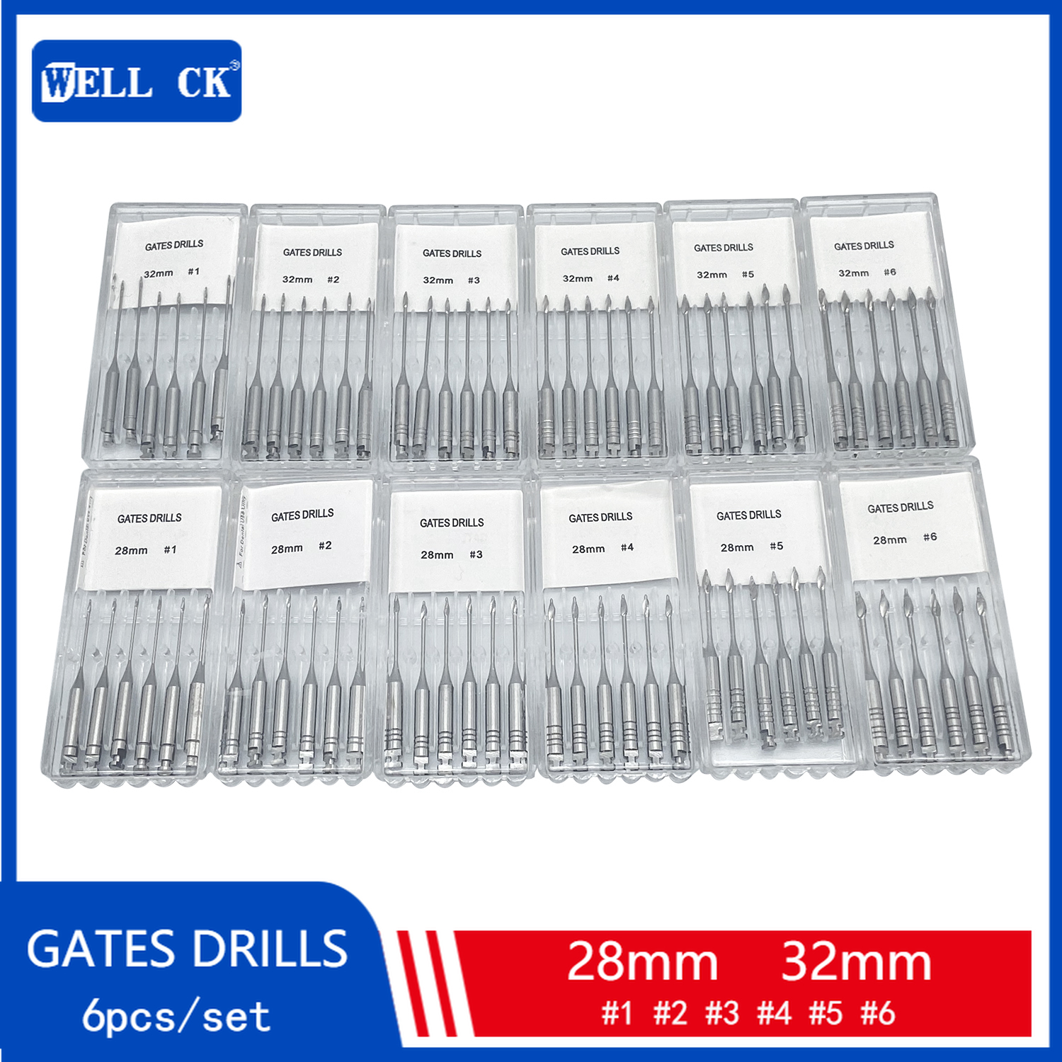 Medical Wellness & Spa Werona - 6Pcs/Pack Dental Endodontic Gates Drill Glidden
