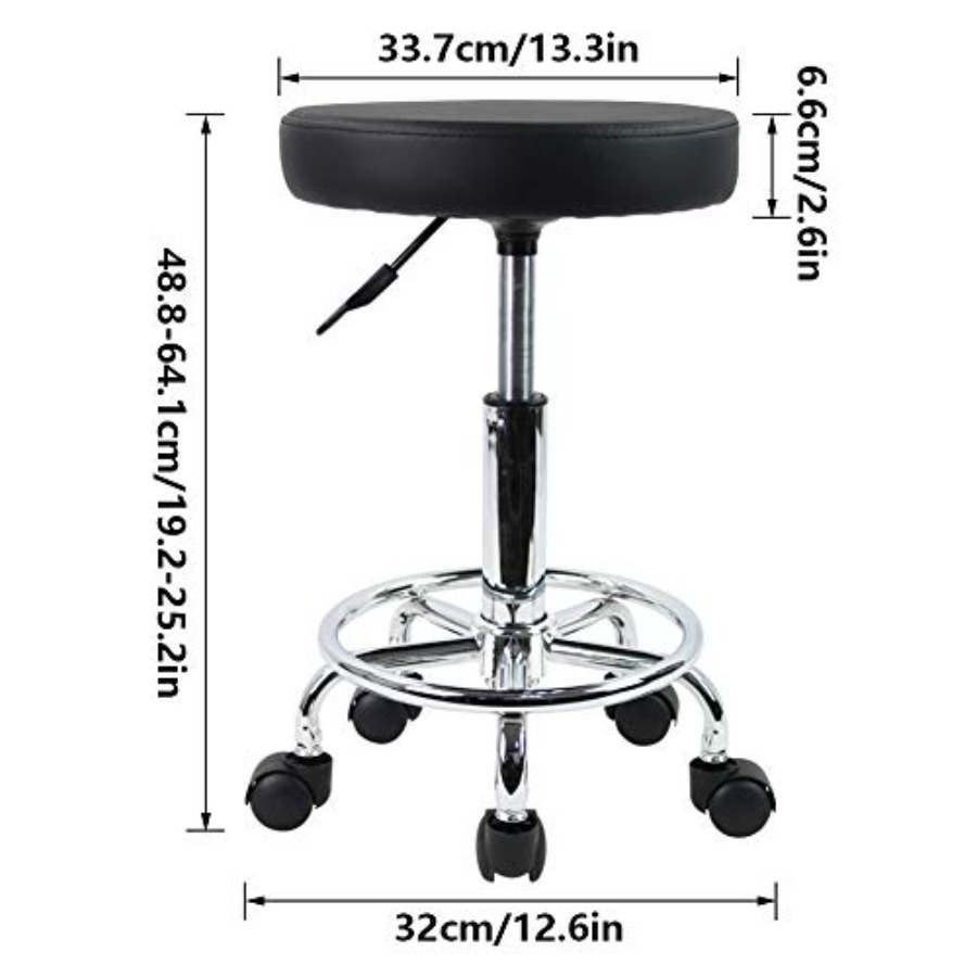 PU Leather Round Rolling Stool - огляд і ціна Spa & Wellness Zámeček Petrovice