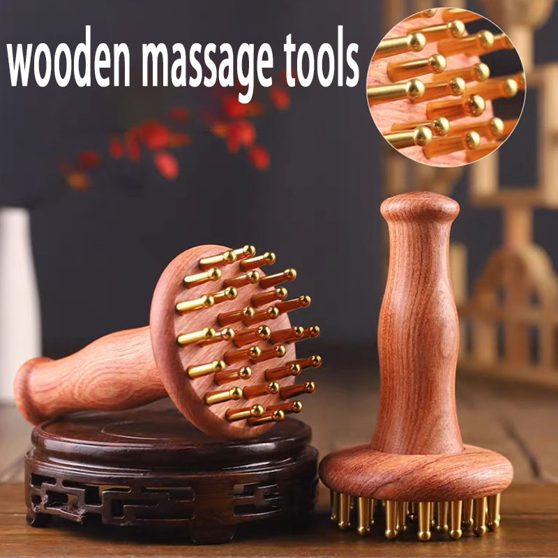Brass Gua Sha wooden massage t - огляд і ціна Spa Wellness Massage