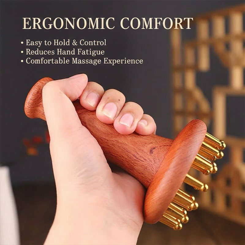 Brass Gua Sha wooden massage t - огляд і ціна Spa Wellness Massage