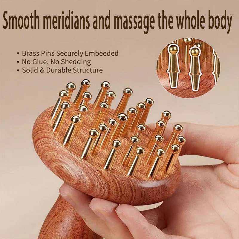 Brass Gua Sha wooden massage t - огляд і ціна Spa Wellness Massage
